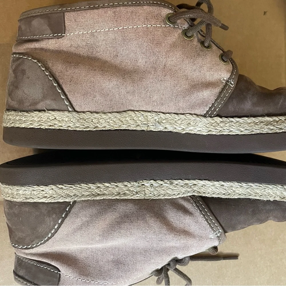 Mens Ugg Australia Cantrell size 9 Brown Suede Canvas Vibram Chukka Boots‎
